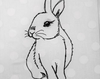 340x270 Cute Bunny Sketch Etsy - Cute Rabbit Sketch