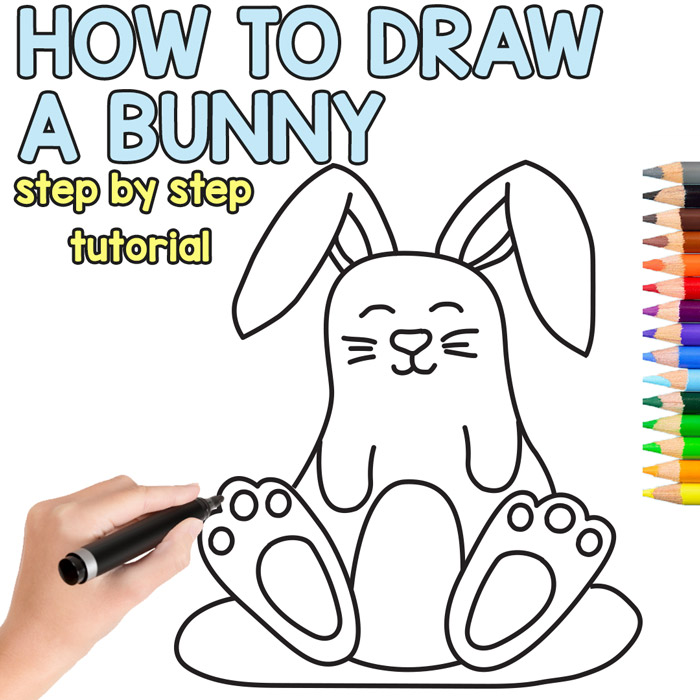 700x700 How To Draw A Bunny (Cute) - Cute Rabbit Sketch