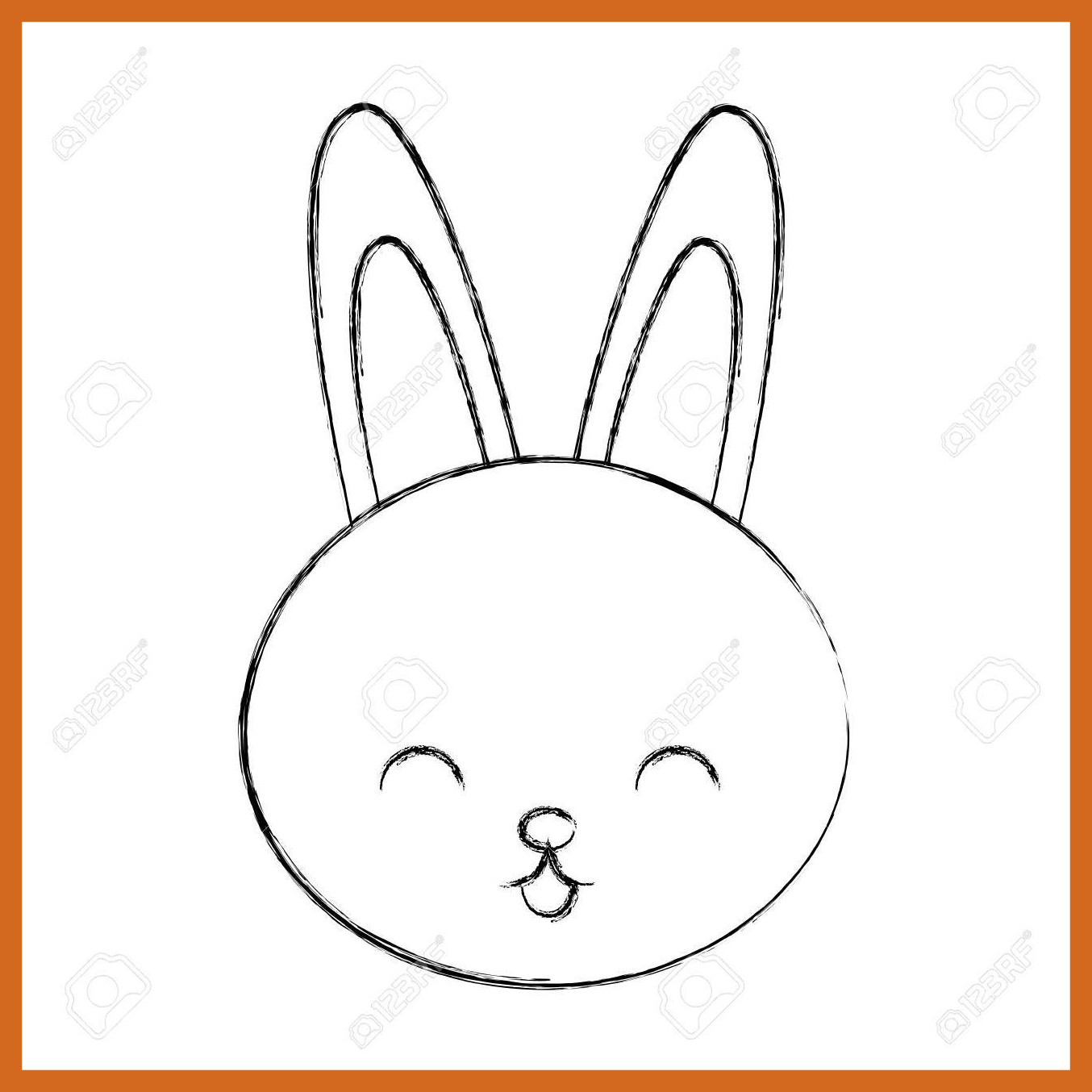 1354x1354 Inspiring Cute Sketch Draw Rabbit Face Cartoon Graphic Design - Cute Rabbit Sketch
