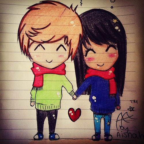 500x500 Cute Couple Shared By Layla On We Heart It - Cute Sketch Of Couples