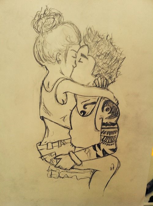 500x669 Collection Of Cute Couple Images For Drawing High Quality - Cute Sketch Of Couples