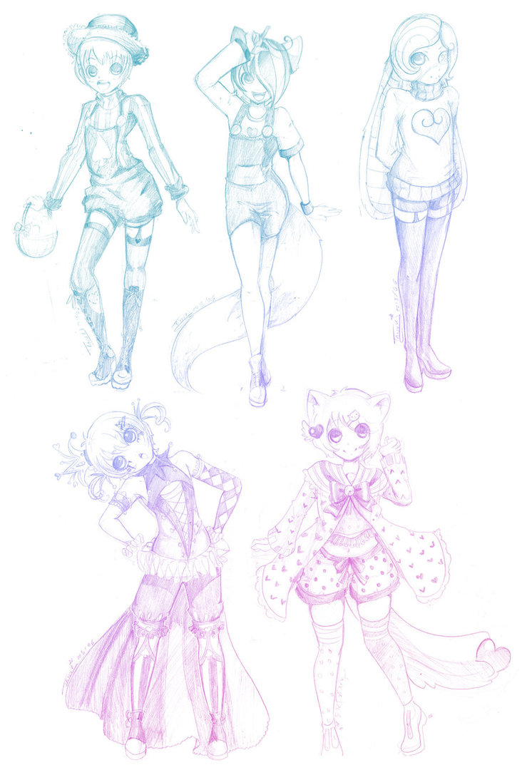 739x1080 Cute Sketches By Toki Doki Adoptables - Cute Sketches