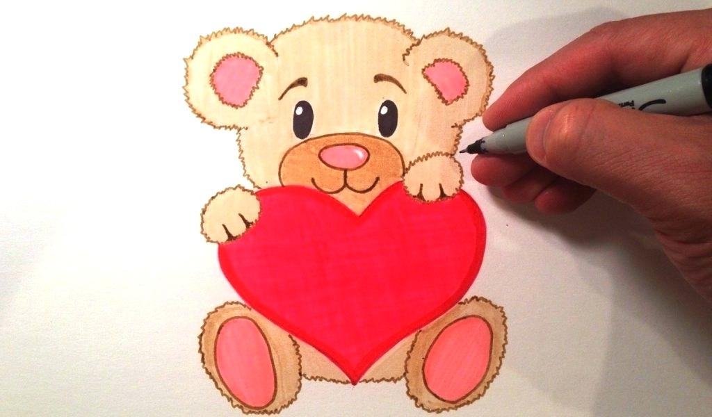 1024x600 Wonderful Teddy Bear Drawing Interesting - Cute Teddy Bear Sketch