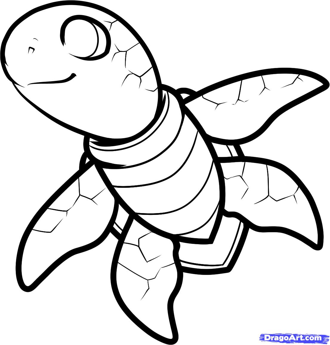 1106x1156 Drawn Sea Turtle Cute - Cute Turtle Sketch