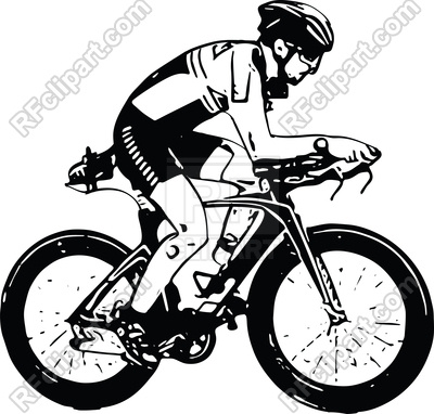 400x382 Abstract Sketch Of Male On A Bicycle Vector Image Vector Artwork - Cyclist Sketch