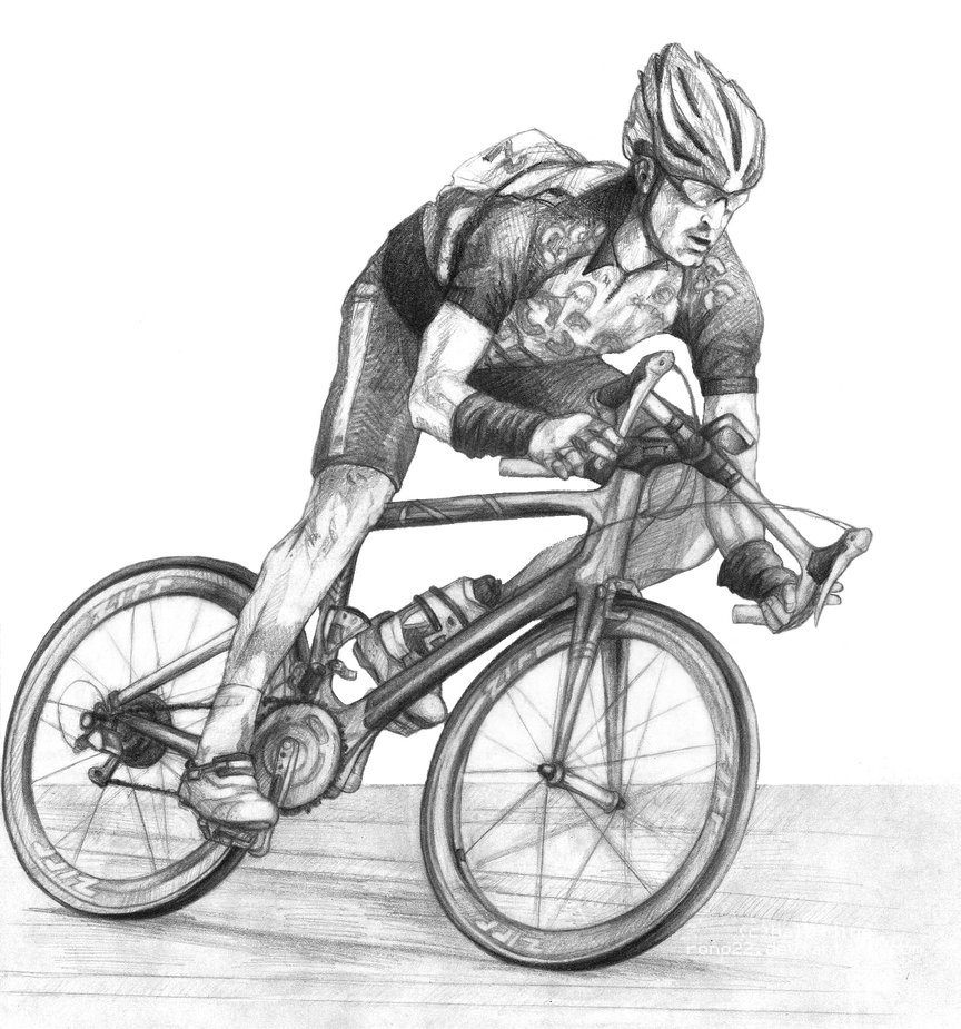 864x925 Cyclist By Rono22 - Cyclist Sketch