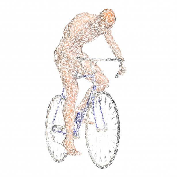 615x615 Pen Sketch Cyclist Free Stock Photo - Cyclist Sketch