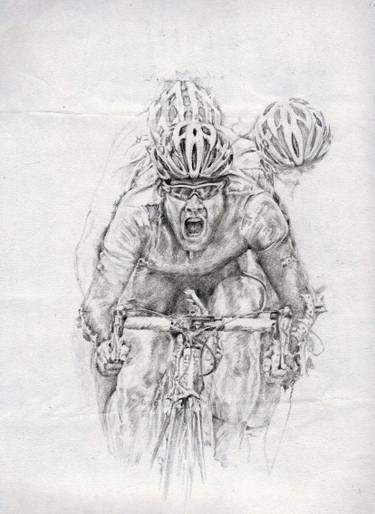 375x514 Sketch Of A Cyclist Drawing By Aoife Murphy Saatchi Art - Cyclist Sketch