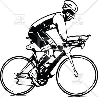 400x398 Sketch Of Male On A Bicycle - Cyclist Sketch
