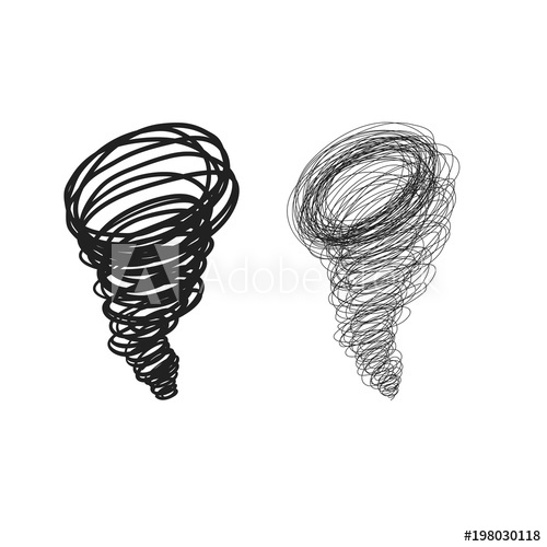 500x500 Vector Hand Drawn Doodle And Scribble Hurricane Symbol. Sketch - Cyclone Sketch
