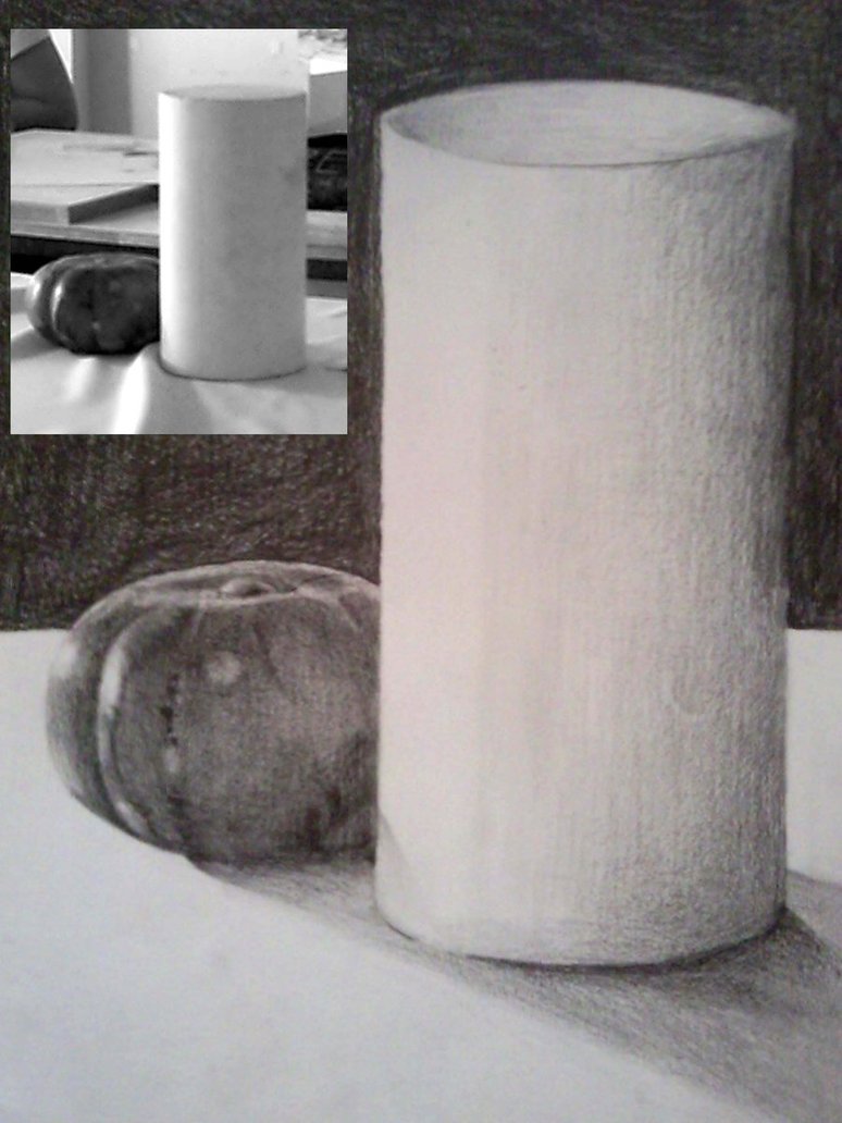 774x1032 Fruit And Cylinder Sketch By Hazazi - Cylinder Sketch