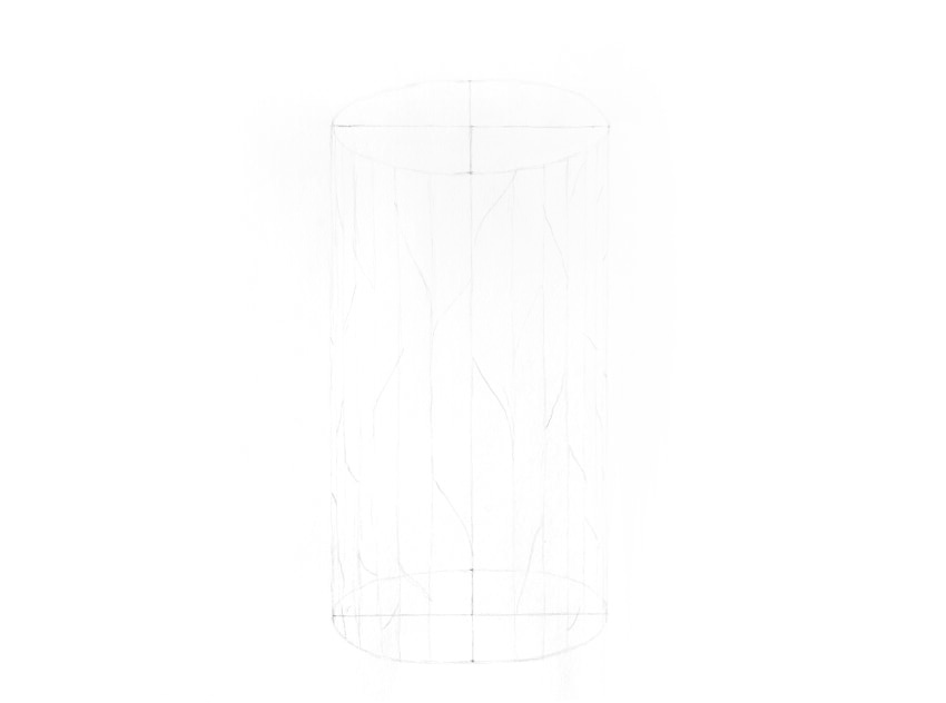 850x632 How To Draw Wood - Cylinder Sketch