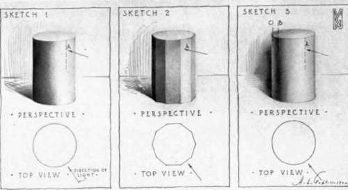 500x274 Object Drawing In Light And Shade. Part 2 - Cylinder Sketch