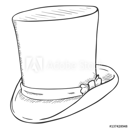 500x500 Vector Single Sketch Cylinder Hat - Cylinder Sketch
