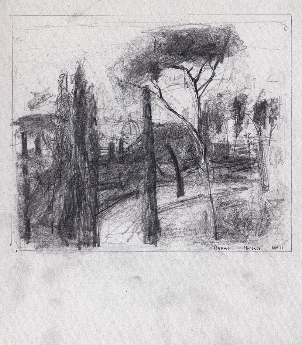 994x1136 Tuscan Trees Noel Murphy - Cypress Tree Sketch