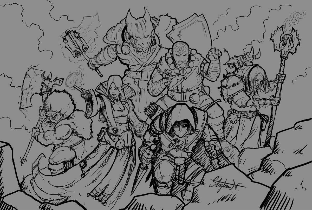 1200x810 More Dampd Commissions - D&D Sketch