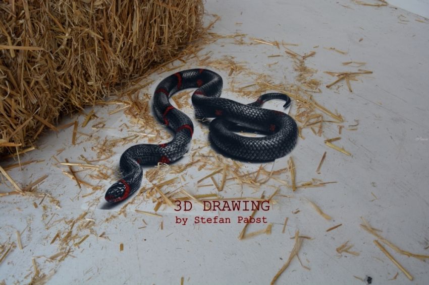 850x566 Snake In 3d Amazing Drawings Sketch, Illustration By Stefan - D Sketch