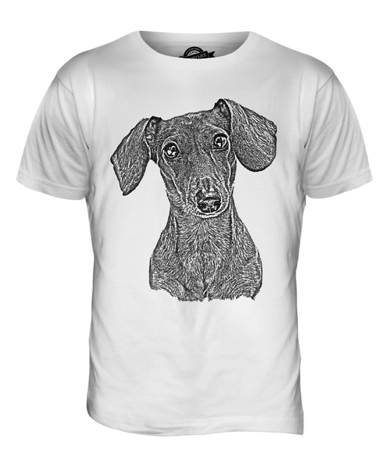555x666 Dachshund Sketch Mens Printed T Shirt Top Great Gift For Dog Lover - Dachshund Sketch