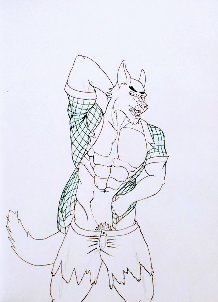 924x1280 Werewolf Dad Bernard Inked Sketch By Garrou - Dad Sketch