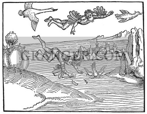 500x388 Image Of Durer Daedalus Amp Icarus. - Daedalus And Icarus Sketch