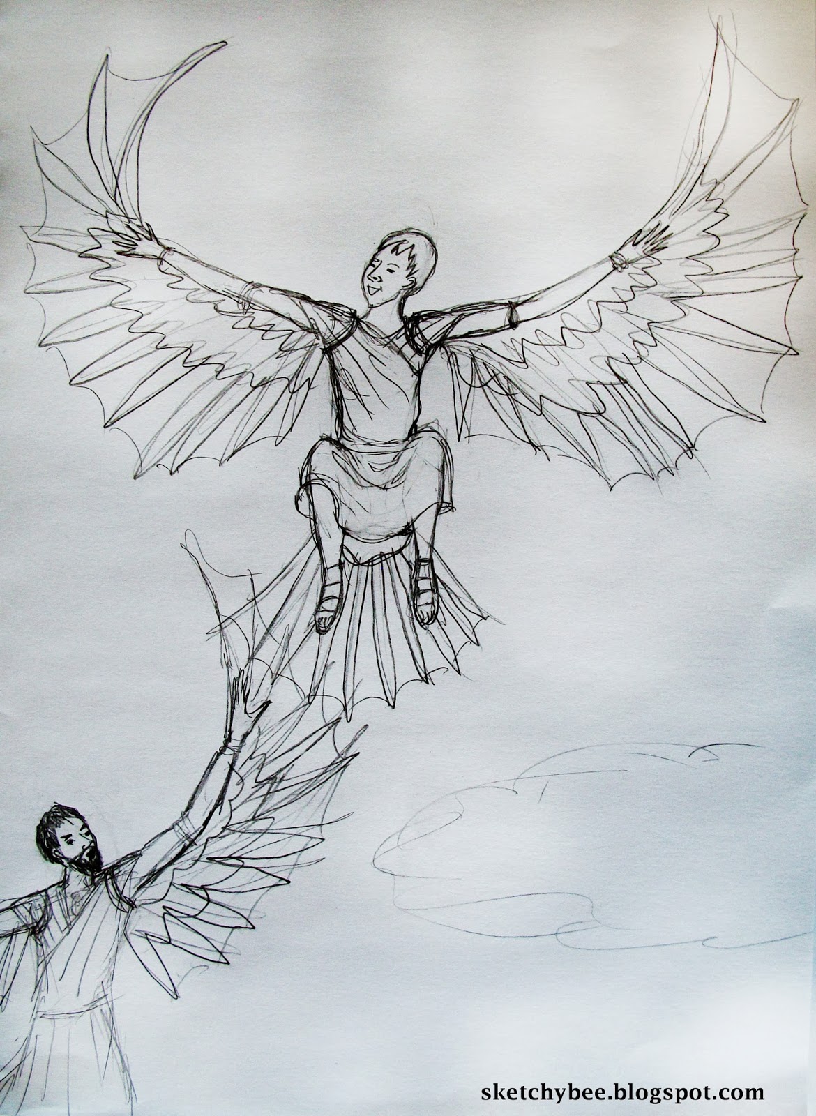 1170x1600 Sketchybee Art Starting Off - Daedalus And Icarus Sketch