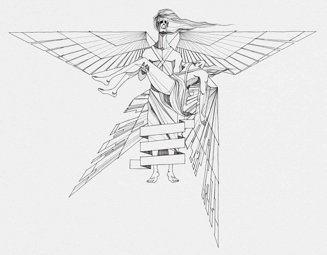 1280x1000 Tim Burrell Saward Sketchbook Daedalus Amp Icarus Sketch, Pen - Daedalus And Icarus Sketch