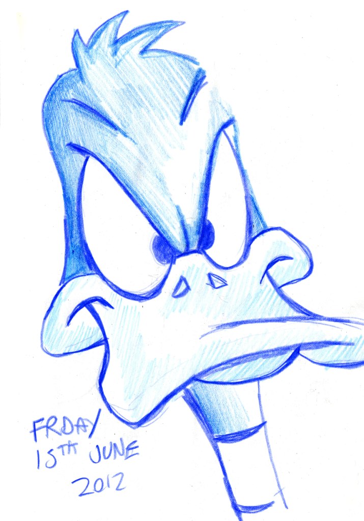 715x1024 Week 24 11 17.6.12 Thedrawingjournal - Daffy Duck Sketch