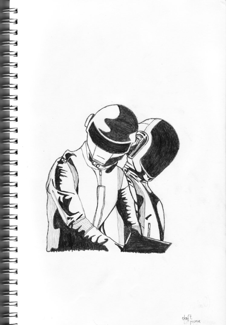 747x1070 Daft Punk Sketch By Jekamaldavan - Daft Punk Sketch