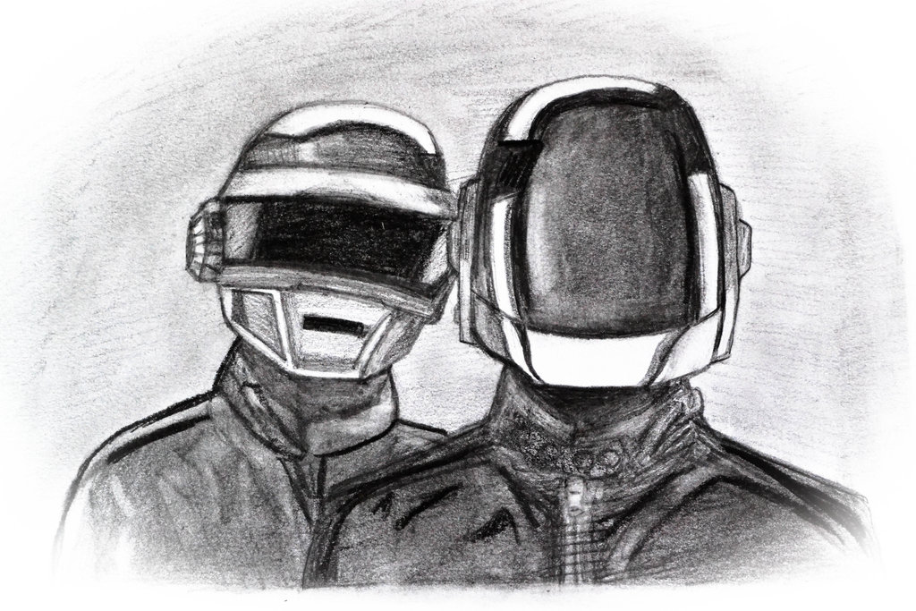 1024x683 Daft Punk Sketchdrawing By Charlie Edwards - Daft Punk Sketch