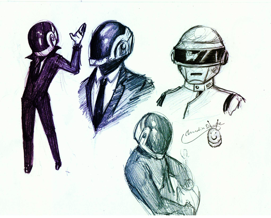 900x722 Daft Punk By Chockoladien - Daft Punk Sketch