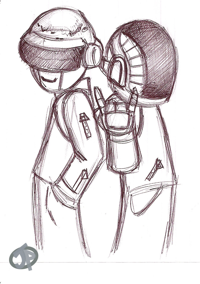 794x1124 Chibi Daft Punk By Sketch Crazy - Daft Punk Sketch