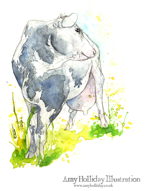 600x788 Dairy Cows Series And Milk Packaging On Behance - Dairy Cow Sketch