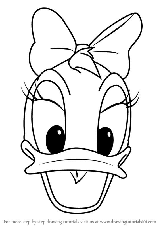 567x800 Learn How To Draw Daisy Duck Face From Mickey Mouse Clubhouse - Daisy Duck Sketch