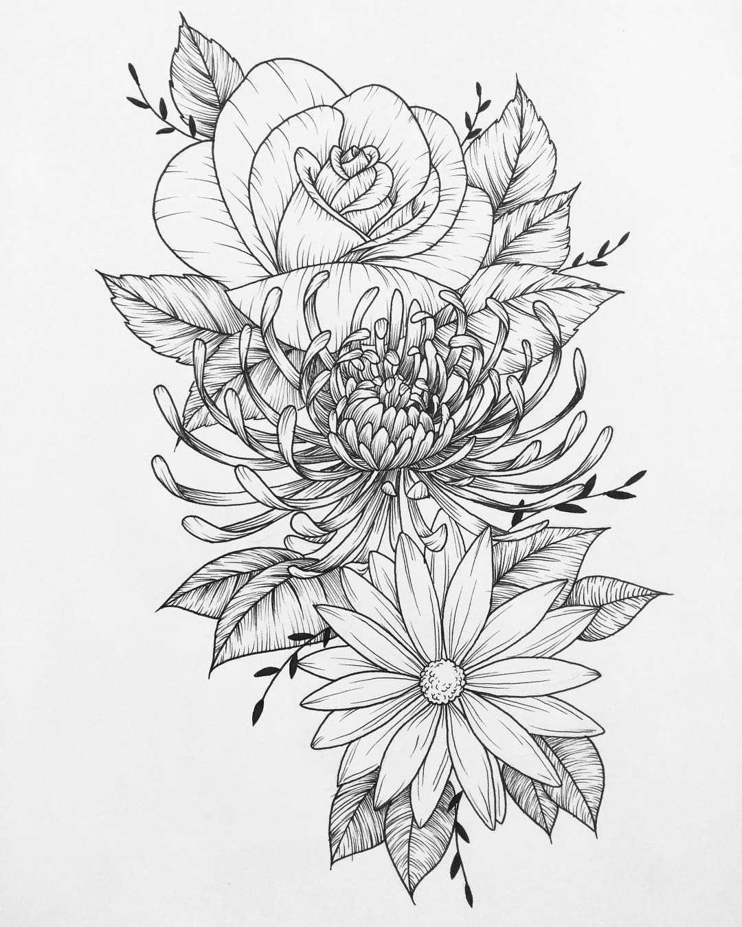 Daisy Sketch Tattoo at PaintingValley.com | Explore collection of Daisy ...