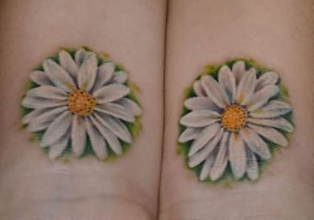 1024x717 23 Daisy Flowers Wrist Tattoos - Daisy Sketch Tattoo