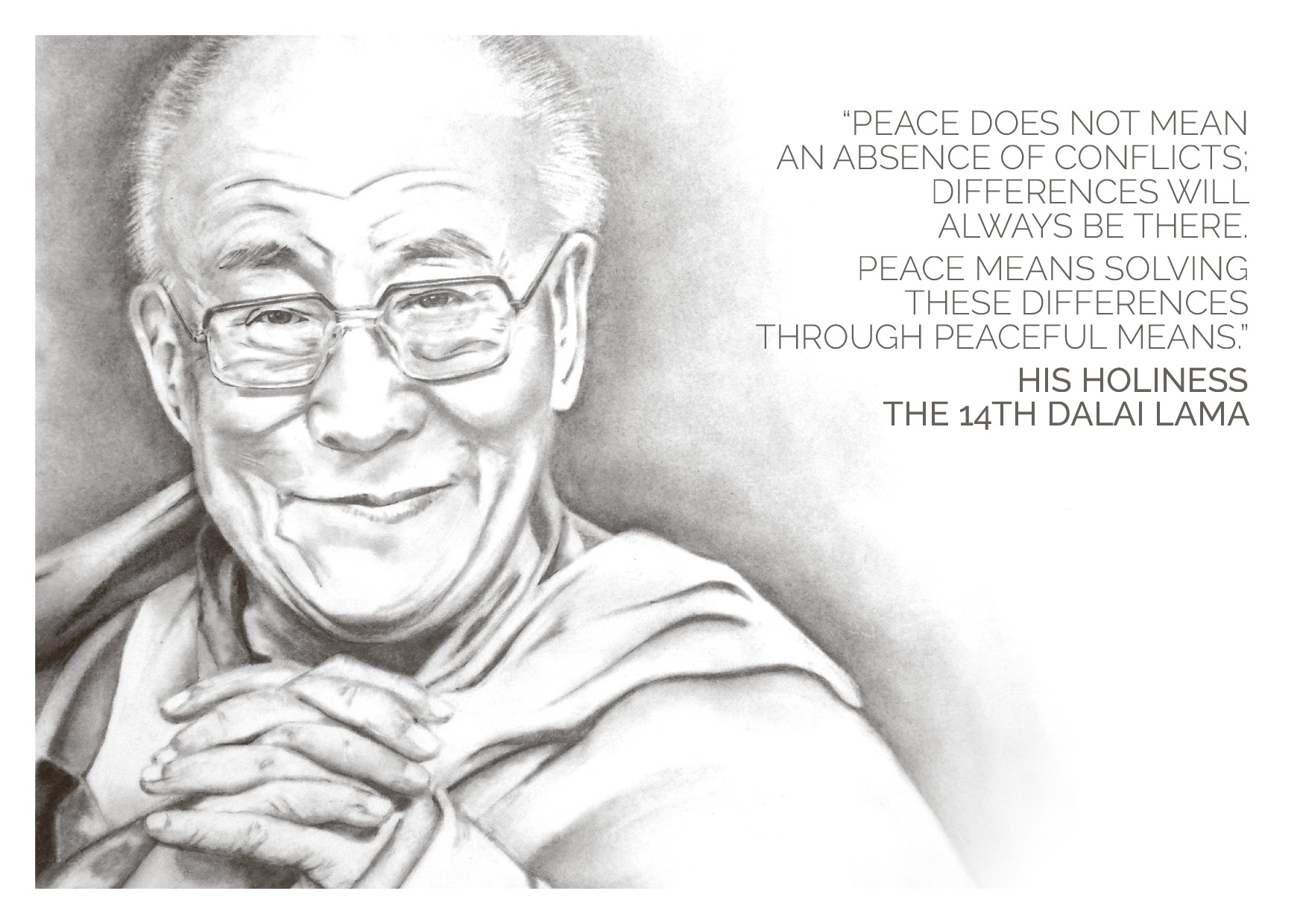 1748x1240 Dalai Lama Portrait Postcard - Dalai Lama Sketch