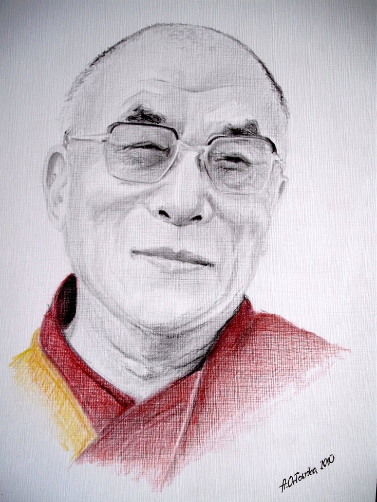 774x1032 Dalai Lama By Agao - Dalai Lama Sketch