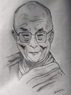 300x400 Buddhist Monk Dalai Lama - Dalai Lama Sketch