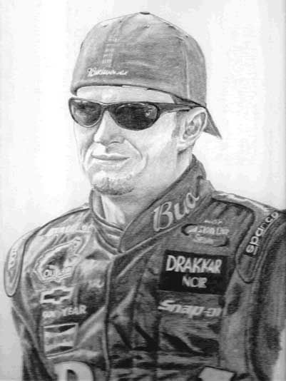 401x534 Dale Earnhardt Jr. In Graphite Pencils. Prints Are Available. Http - Dale Earnhardt Sketch