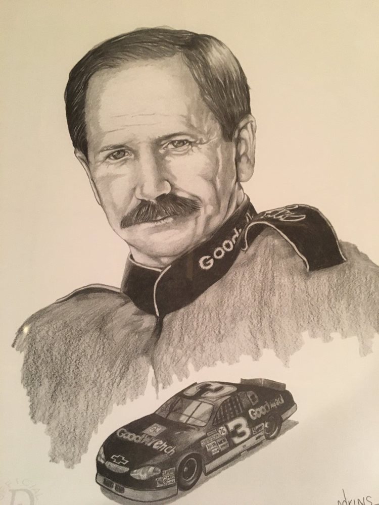 750x1000 Dale Earnhardt Print, Pencil Drawing By Dale Adkins - Dale Earnhardt Sketch