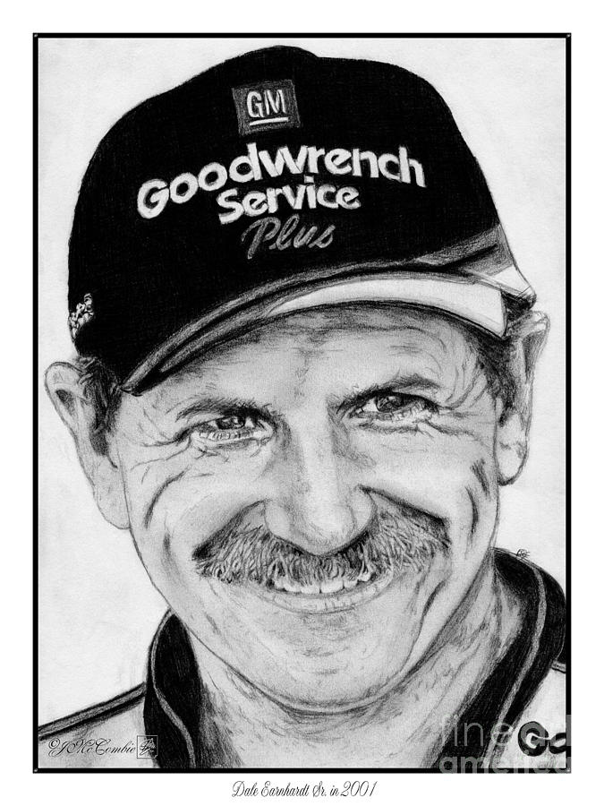 675x900 Dale Earnhardt Sr In 2001 Drawing By J Mccombie - Dale Earnhardt Sketch