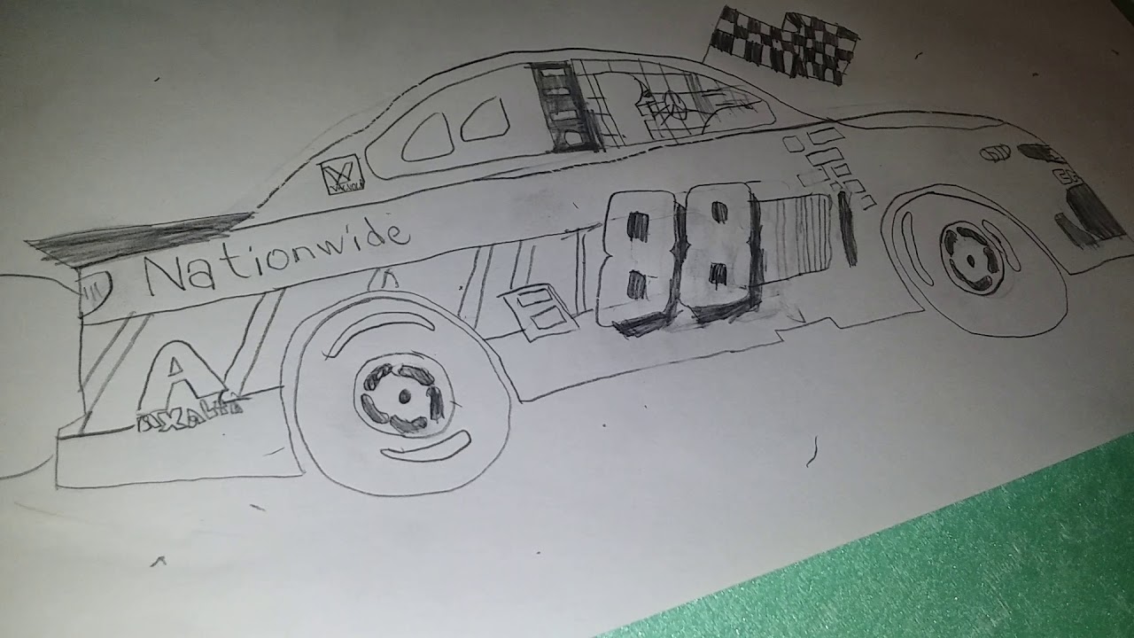1280x720 How To Draw A Dale Jr Car Easy Step By Step - Dale Earnhardt Sketch