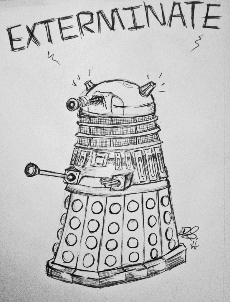 781x1022 Dalek Sketch By Hybridshadowz - Dalek Sketch