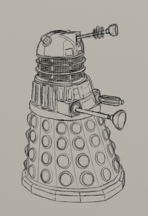 500x731 Doctor Who Dalek Sketch Sfw Quartz Poker - Dalek Sketch