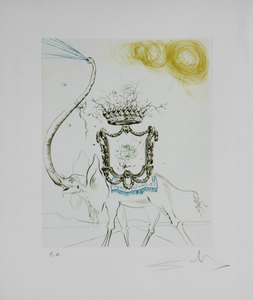 253x300 Salvador Dali - Dali Elephant Sketch