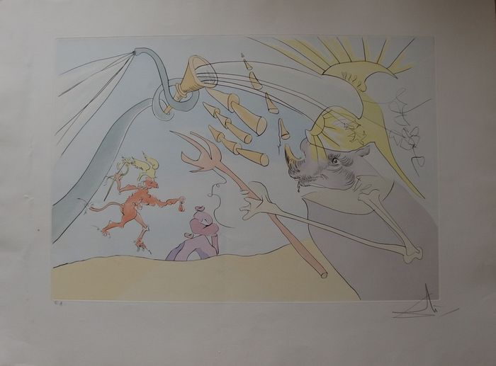 700x517 Salvador Dali - Dali Elephant Sketch