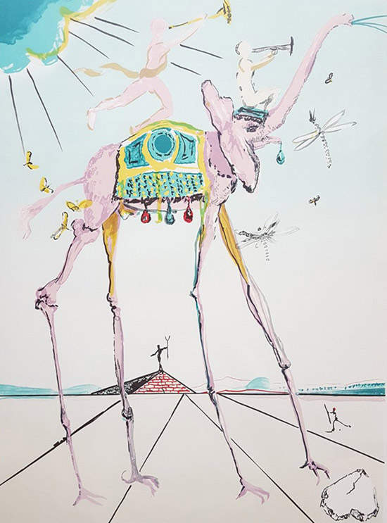550x743 Salvador Dali Celestial Elephant Ap - Dali Elephant Sketch