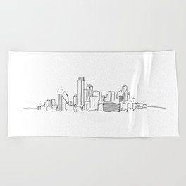 264x264 Dallas Beach Towels Society6 - Dallas Skyline Sketch