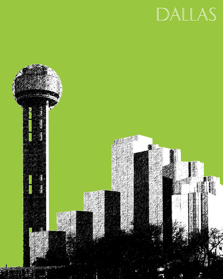 720x900 Dallas Reunion Tower Photograph By Db Artist - Dallas Skyline Sketch