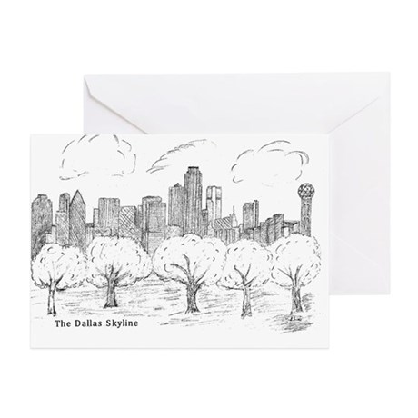 460x460 Dallas Skyline Stationery - Dallas Skyline Sketch